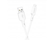 Кабель USB - micro USB Borofone BX70 (повр. уп) 100см 2,4A  (white) (229519)