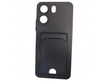 Чехол силиконовый Xiaomi Redmi 13C/POCO C65 матовый цветной с визитницей черный