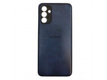 Чехол силиконовый Samsung A04s кожа с лого синий