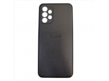 Чехол силиконовый Samsung A13 кожа с лого черный