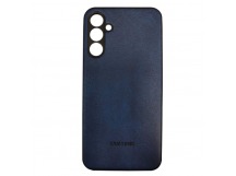 Чехол силиконовый Samsung A15 кожа с лого синий