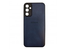 Чехол силиконовый Samsung A24 кожа с лого синий