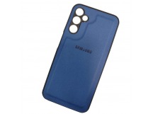 Чехол силиконовый Samsung A24 под кожу с лого синий
