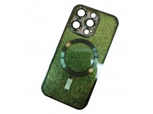 Чехол силиконовый iPhone 14 Pro Magsafe блестящий зеленый