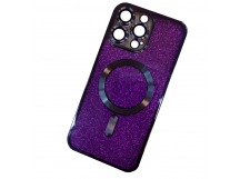 Чехол силиконовый iPhone 14 Pro Magsafe блестящий фиолетовый
