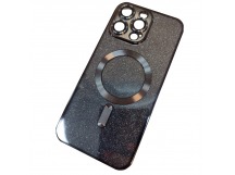 Чехол силиконовый iPhone 14 Pro Magsafe блестящий черный