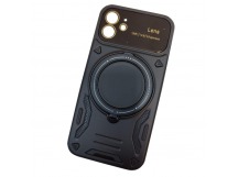 Чехол силиконовый iPhone 12 Bristol (MagSafe, защита камеры) черный
