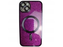 Чехол силиконовый iPhone 13 MagSafe блестящий сиреневый