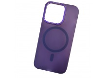 Чехол пластиковый iPhone 14 матовый с MagSafe фиолетовый