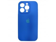 Чехол силиконовый iPhone 14 Pro Silicone Case с лого с защитой камеры (13) синий