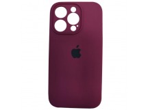 Чехол силиконовый iPhone 14 Pro Silicone Case с лого с защитой камеры (26) бордовый