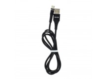 Кабель USB "WALKER" C775, 3.1А, Micro USB, магнитный, для зарядки, индикатор, черный