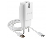 CЗУ WALKER 2в1 WH-21, 2.1А, 10,5Вт, USBx1, блочок + кабель Micro, белое