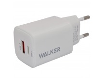 СЗУ WALKER WH-60, 3А, 30Вт, USBx1/Type-Cx1, быстрая зарядка QC 3.0+PD, блочок, белое