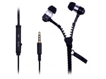 Проводные наушники с микрофоном внутриканальные - Zipper (повр.уп.) Jack 3,5  (black) (230749)