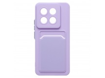 Чехол-накладка - SC337 с картхолдером для "Xiaomi 14 Pro" (light violet) (228831)