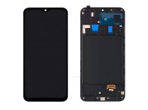 Дисплей для Samsung A205F Galaxy A20 в рамке + тачскрин (черный) (OLED)