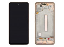 Дисплей для Samsung A536F Galaxy A53 5G (2022) в рамке + тачскрин (золото) 100%