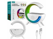 Портативная акустика с беспроводной зарядкой RGB BT2301 (белая)