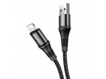 Кабель USB - Apple lightning HOCO X50 Excellent 2.4A, 1m (черный) (мят.упак.)