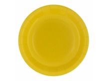 Тарелка бумажная десертная D185мм Желтая 1/50/1000шт