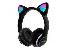 Полноразмерные беспроводные наушники FUMIKO Neko "Кошачьи уши" (8ч/400 mAh/Bluetooth/AUX) черные