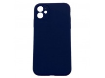 Чехол iPhone 11 Silicone Case (Full Camera/c Лого) №08 Полуночный Синий