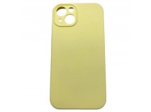 Чехол iPhone 15 Silicone Case (Full Camera/c Лого) №60 Молочный Желтый