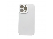 Чехол iPhone 15 Pro Silicone Case (Full Camera/c Лого) №09 Белый
