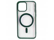 Чехол пластиковый iPhone 15 Magsafe Magnetic Clear Case темно-зеленый