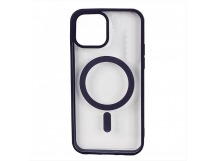 Чехол пластиковый iPhone 15 Magsafe Magnetic Clear Case фиолетовый