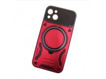 Чехол силиконовый iPhone 15 Bristol (MagSafe, защита камеры) красный
