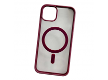 Чехол пластиковый Clear Case iPhone 15 Pro Magsafe Magnetic винный