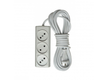 Удлинитель сетевой на 3 розетки, 2x0.75 мм, 10A (08,00 м), шт