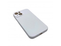 Чехол iPhone 14 Silicone Case (Full Camera/с Лого) №02 Белый