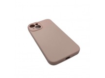 Чехол iPhone 14 Silicone Case (Full Camera/с Лого) №04 Розовый Песок