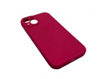 Чехол iPhone 14 Silicone Case (Full Camera/с Лого) №05 Розово-Красный