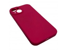 Чехол iPhone 14 Silicone Case (Full Camera/с Лого) №05 Розово-Красный