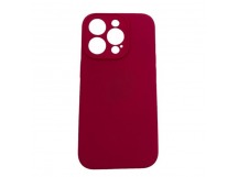 Чехол iPhone 14 Pro Silicone Case (Full Camera/с Лого) №05 Розово-Красный