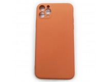 Чехол iPhone 11 Pro Max Silicone Case 1.5mm Full низ и камера Оранжевый