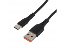 USB кабель шт.USB (A) - шт.Type-C 1м, 2,4A, ПВХ, черный GP06T "GoPower"