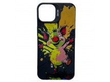 Чехол iPhone 15 Креатив Свинка Черный