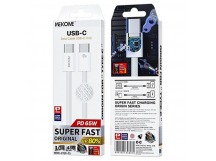 Кабель Type-C - Type-C WEKOME WDC-21 1m PD 65W Нейлон Белый