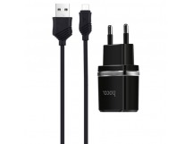Адаптер Сетевой с кабелем Hoco C11 Smart single Q0.3 USB 1A/ (USB/Micro USB) (black) (232673)