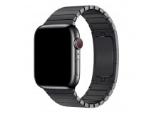 Ремешок - ApW34 металл блочный на застежке Apple Watch 38/40/41 mm (black) (230492)