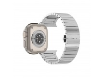 Ремешок - ApW34 металл блочный на застежке Apple Watch 38/40/41 mm (silver) (230494)