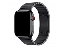 Ремешок - ApW34 металл блочный на застежке Apple Watch 42/44/45/49 mm (black) (230495)