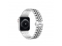 Ремешок - ApW35 металл блочный на застежке Apple Watch 42/44/45/49мм (silver) (230499)