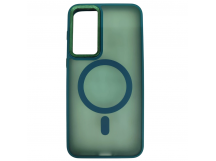 Чехол пластиковый Samsung A35 матовый с MagSafe зеленый