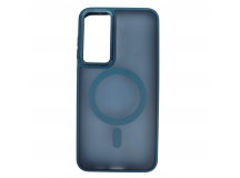 Чехол пластиковый Samsung A35 матовый с MagSafe синий